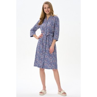 Халат  женский       трикотажный   с запахом  с рукавом 3/4  Сиреневый     