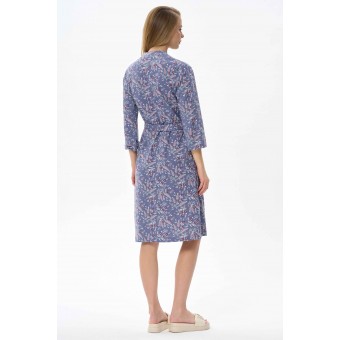 Халат  женский       трикотажный   с запахом  с рукавом 3/4  Сиреневый     