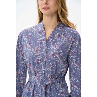 Халат  женский       трикотажный   с запахом  с рукавом 3/4  Сиреневый     