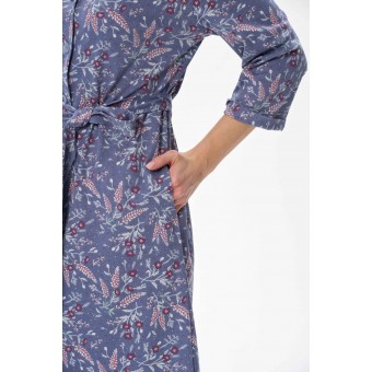 Халат  женский       трикотажный   с запахом  с рукавом 3/4  Сиреневый     