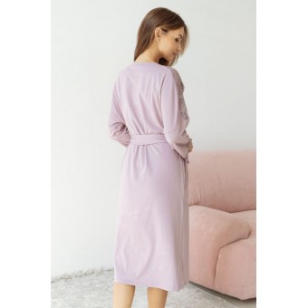 Халат  женский       модал   с запахом  с рукавом 3/4  фиолетовый