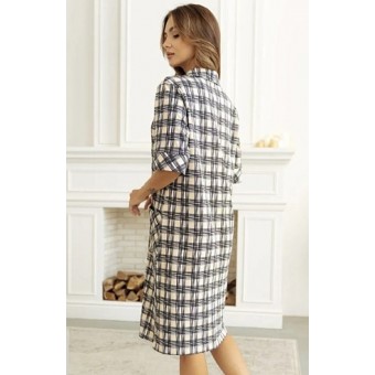 Халат  женский       трикотажный   на пуговицах  с коротким рукавом  серый