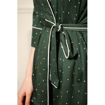 Халат  женский       модал   с запахом  с рукавом 1/2  зеленый