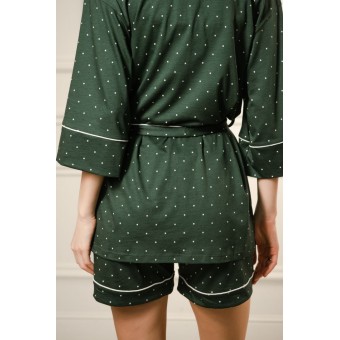 Халат  женский       модал   с запахом  с рукавом 1/2  зеленый