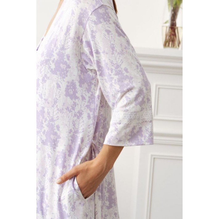 Халат женский трикотажный с запахом с рукавом 3/4