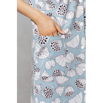 Халат  женский       трикотажный   на пуговицах  с коротким рукавом  голубой