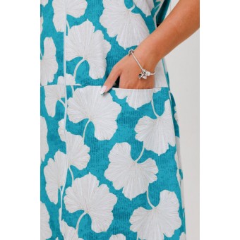 Халат  женский       из кулирки     с коротким рукавом  зеленый