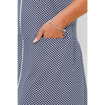 Халат  женский       из кулирки     с коротким рукавом  синий