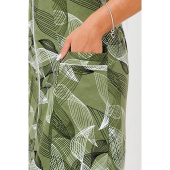 Халат  женский       из кулирки   на молнии  с коротким рукавом  зеленый