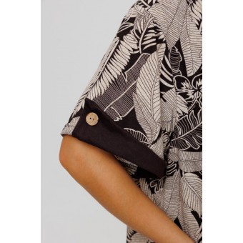 Халат  женский       из кулирки   на молнии  с коротким рукавом  коричневый   Kuzina