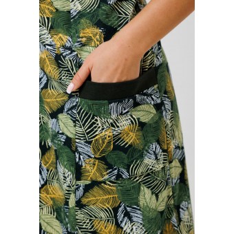 Халат  женский       из кулирки   на молнии  с коротким рукавом  зеленый   Kuzina