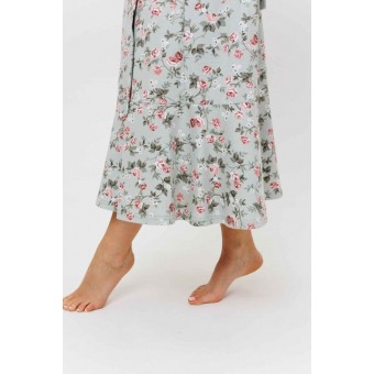 Халат  женский       из кулирки   на пуговицах  с рукавом 1/2  зеленый   Kuzina