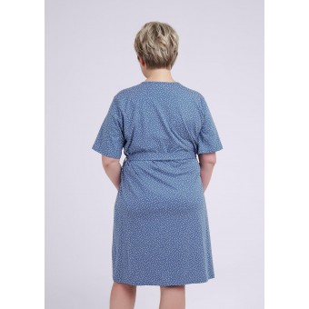 Халат  женский       трикотажный     с рукавом 1/2  синий