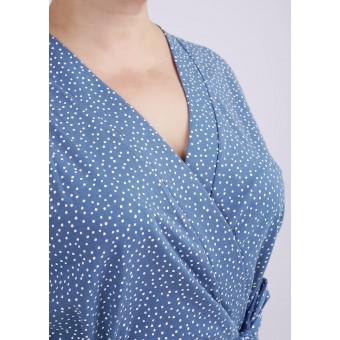 Халат  женский       трикотажный     с рукавом 1/2  синий