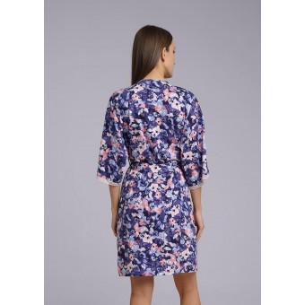 Халат  женский       трикотажный     с рукавом 1/2  фиолетовый