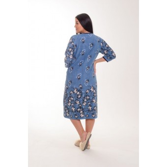 Халат  женский       махровый   на молнии  с рукавом 3/4