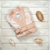 Халат женский из вафли с запахом с рукавом 3/4
