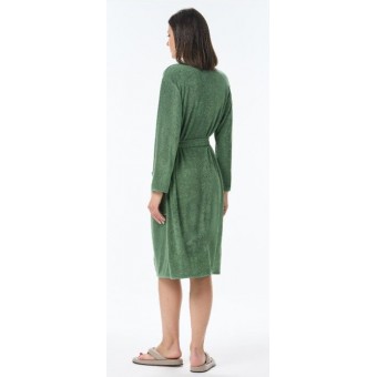 Халат  женский       махровый   с запахом  с длинным рукавом       