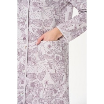 Халат  женский       из вискозы   на пуговицах  с длинным рукавом