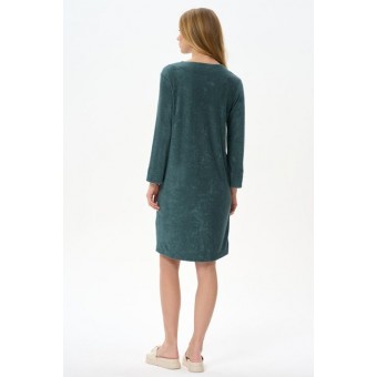 Халат  женский       трикотажный   на пуговицах  с длинным рукавом  зеленый