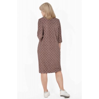 Халат  женский       махровый   на молнии  с рукавом 3/4  коричневый