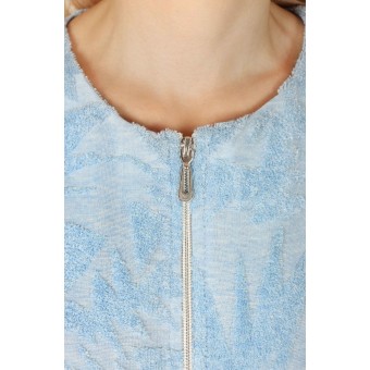 Халат  женский       махровый   на молнии  с рукавом 3/4  в ассортименте