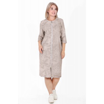 Халат  женский       махровый   на молнии  с рукавом 3/4  в ассортименте