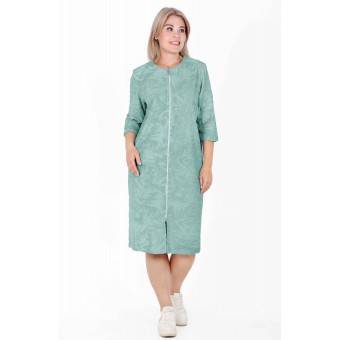 Халат  женский       махровый   на молнии  с рукавом 3/4  в ассортименте