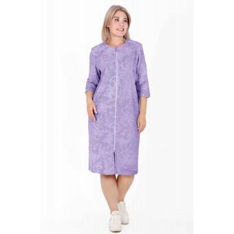 Халат  женский       махровый   на молнии  с рукавом 3/4  в ассортименте