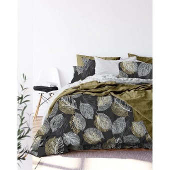 Комплект постельного белья         1,5 спальный из бязи        с наволочками 70х70 2 шт Листья The Дом