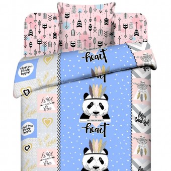 Комплект постельного белья  детский       1,5 спальный из бязи        с наволочкой 70х70 Животные Василиса