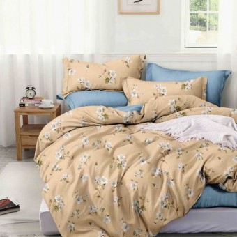 Комплект постельного белья         1,5 спальный из поплина        с наволочками 70х70 2 шт Цветы Luxor