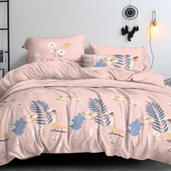 Комплект постельного белья         1,5 спальный из поплина        с наволочками 70х70 2 шт Растения Luxor