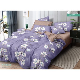 Комплект постельного белья         1,5 спальный из поплина        с наволочками 70х70 2 шт Цветы Luxor  