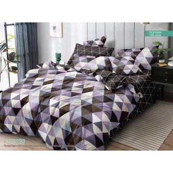 Комплект постельного белья         1,5 спальный из поплина        с наволочками 70х70 2 шт Абстракция Luxor  
