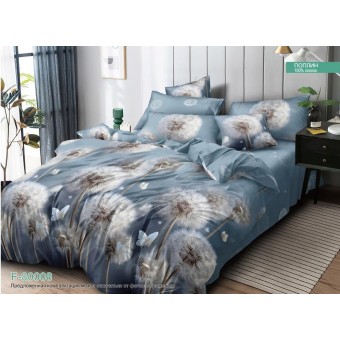 Комплект постельного белья         1,5 спальный из поплина        с наволочками 70х70 2 шт Цветы Luxor  