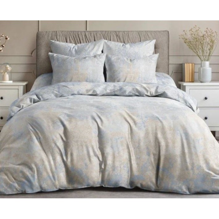 Комплект постельного белья 1,5 спальный из поплина с наволочками 70х70 2 шт Узор Морозный лес