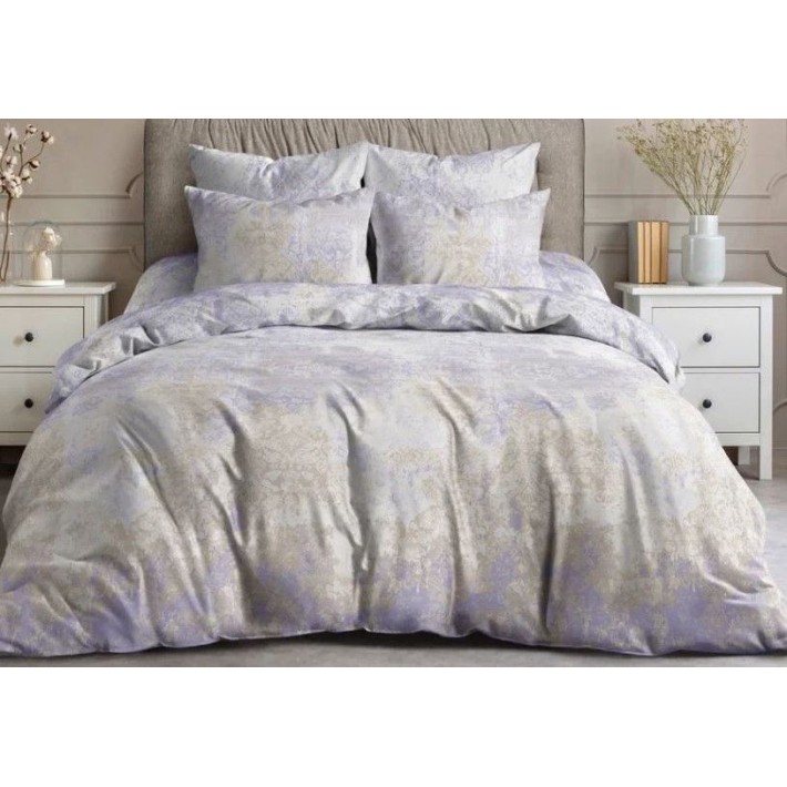 Комплект постельного белья 1,5 спальный из поплина с наволочками 70х70 2 шт Принт Морозный лес