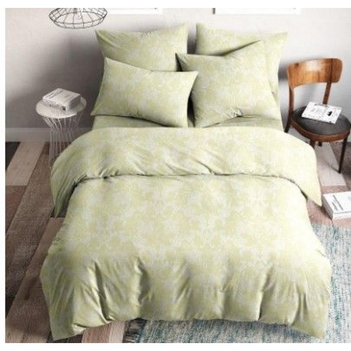 Комплект постельного белья 1,5 спальный из поплина с наволочками 70х70 2 шт Рисунок Ночь Нежна