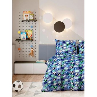 Комплект постельного белья         1,5 спальный из поплина        с наволочками 50х70 2 шт Спорт Ночь Нежна