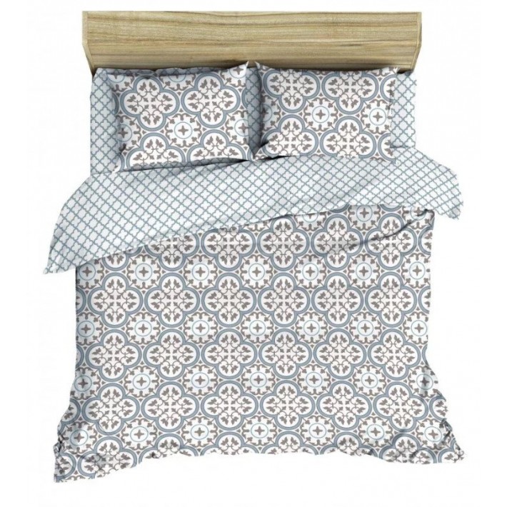 Комплект постельного белья 1,5 спальный из поплина с наволочками 50х70 2 шт Геометрия Василиса