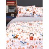 Комплект постельного белья 1,5 спальный из поплина с наволочками 50х70 2 шт Принт Uniqcute