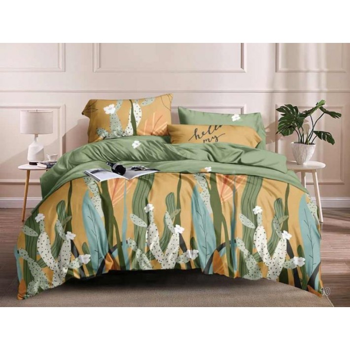 Комплект постельного белья 1,5 спальный из поплина с наволочками 70х70 2 шт Рисунок Kuzina