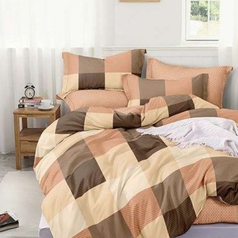 Комплект постельного белья         1,5 спальный из поплина        с наволочками 70х70 2 шт Геометрия Kuzina