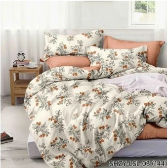 Комплект постельного белья         1,5 спальный из поплина        с наволочками 70х70 2 шт Цветы Kuzina  