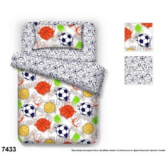 Комплект постельного белья  детский       1,5 спальный из поплина        с наволочкой 50х70 Спорт ОТК Производство