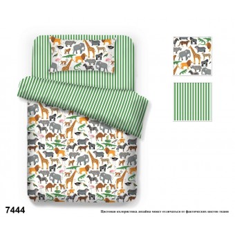 Комплект постельного белья  детский       1,5 спальный из поплина        с наволочкой 50х70 Животные ОТК Производство