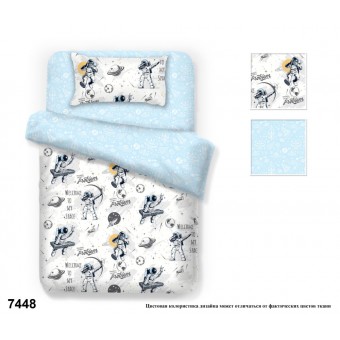 Комплект постельного белья  детский       1,5 спальный из поплина        с наволочкой 50х70 Космос ОТК Производство
