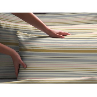 Комплект постельного белья        1,5 спальный из поплина        с наволочками 50х70 2 шт Полоска Uniqcute