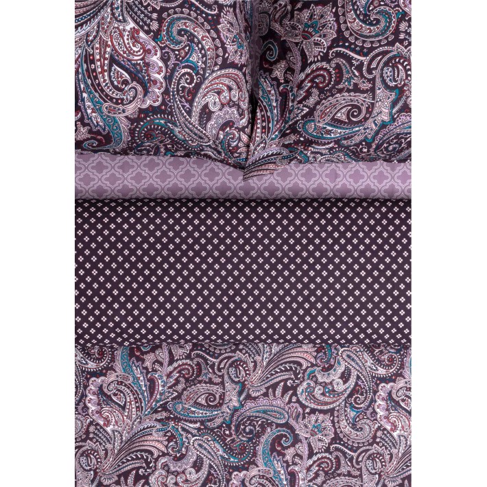 Комплект постельного белья 1,5 спальный из поплина с наволочками 50х70 2 шт Орнамент Uniqcute